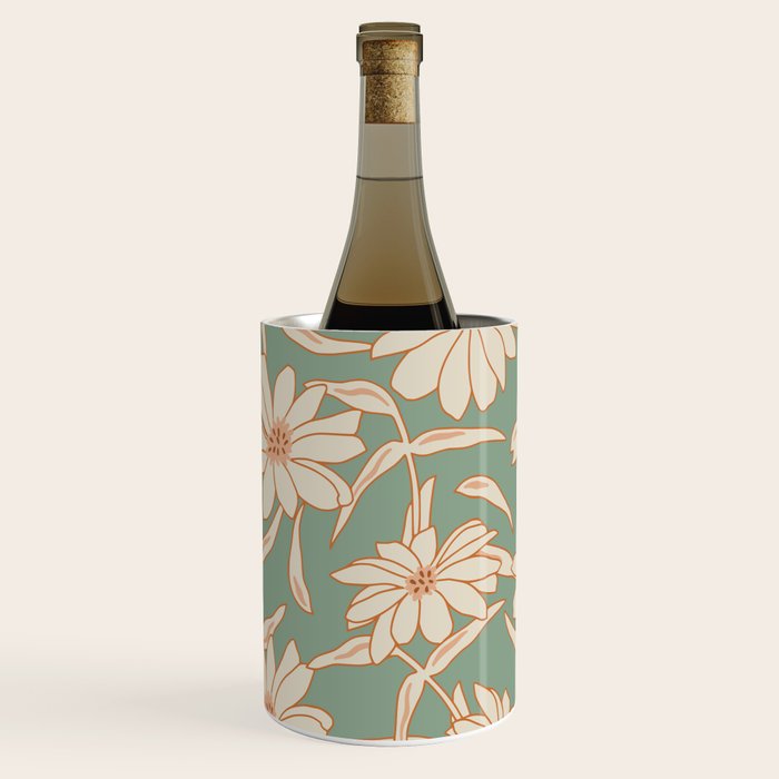 Charismatic Floral on Sage Green Wine Chiller Gallery Image 3