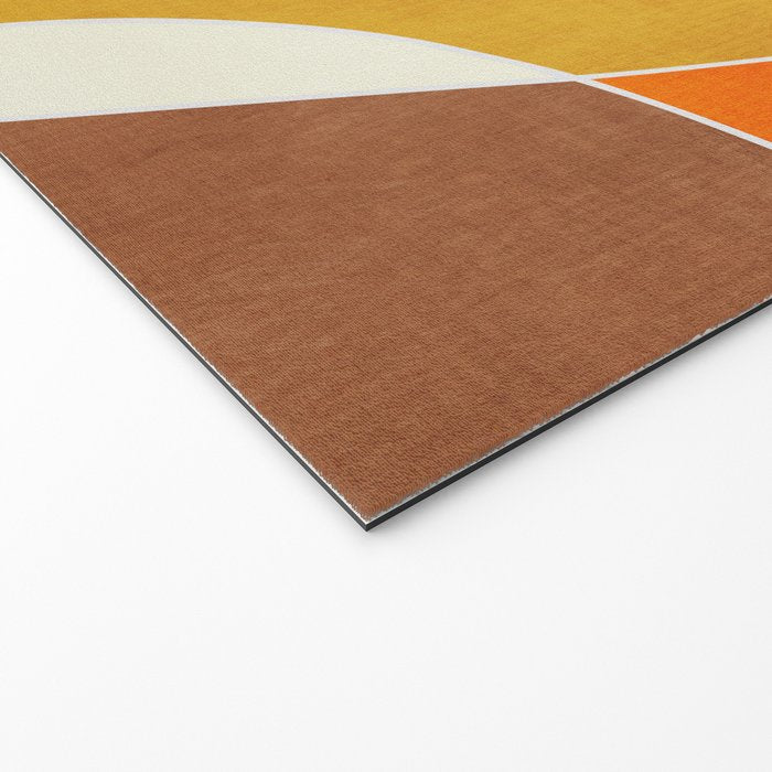 Modern Abstract Mustard Orange Navy Teal White Artwork Welcome Mat Gallery Image 2