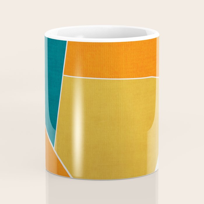 Modern Abstract Mustard Orange Navy Teal White Artwork Coffee Mug Gallery Image 4