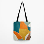 Modern Abstract Mustard Orange Navy Teal White Artwork Tote Bag Gallery Image 2