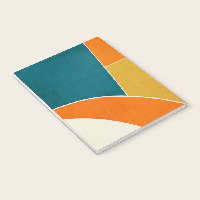 Modern Abstract Mustard Orange Navy Teal White Artwork Notebook Gallery Image 3