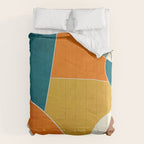 Modern Abstract Mustard Orange Navy Teal White Artwork Comforter Gallery Image 6