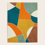 Modern Abstract Mustard Orange Navy Teal White Artwork Poster Gallery Image 4
