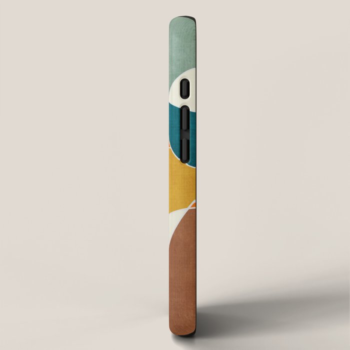 Modern Abstract Mustard Orange Navy Teal White Artwork iPhone Case Gallery Image 2