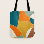 Modern Abstract Mustard Orange Navy Teal White Artwork Tote Bag Gallery Image 1