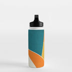 Modern Abstract Mustard Orange Navy Teal White Artwork Water Bottle Gallery Image 3