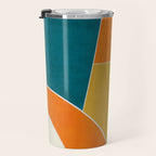 Modern Abstract Mustard Orange Navy Teal White Artwork Travel Mug Gallery Image 3