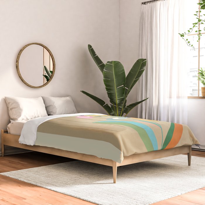Mid-Century Abstract Flowers 04 Comforter Gallery Image 2
