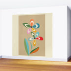 Mid-Century Abstract Flowers 04 Wall Mural Gallery Image 2