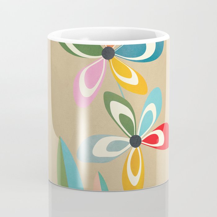 Mid-Century Abstract Flowers 04 Coffee Mug Gallery Image 4