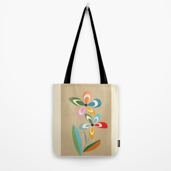 Mid-Century Abstract Flowers 04 Tote Bag Gallery Image 2