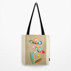 Mid-Century Abstract Flowers 04 Tote Bag Gallery Image 2