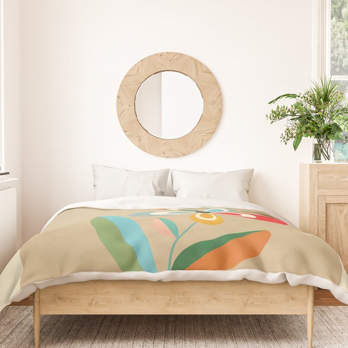 Mid-Century Abstract Flowers 04 Duvet Cover Gallery Image 3