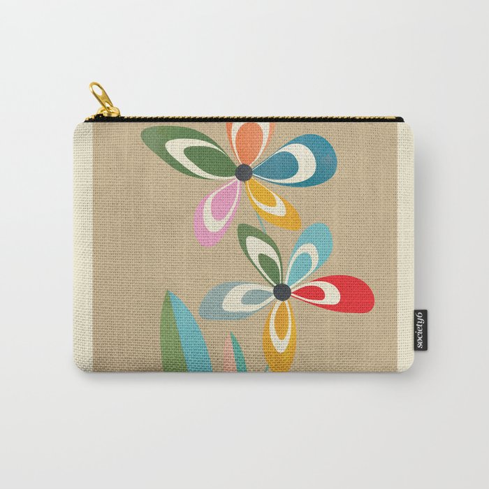 Mid-Century Abstract Flowers 04 Carry All Pouch Gallery Image 1