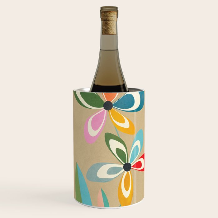 Mid-Century Abstract Flowers 04 Wine Chiller Gallery Image 1