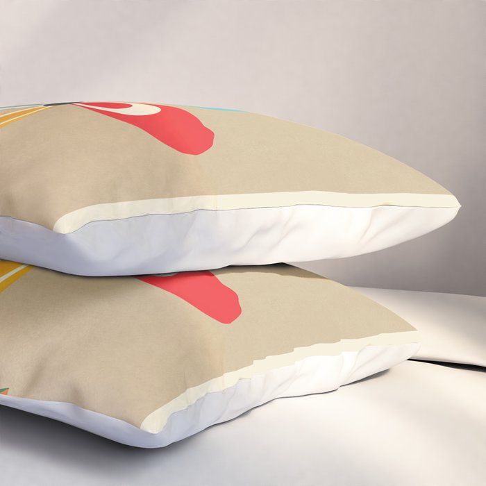 Mid-Century Abstract Flowers 04 Pillow Sham Gallery Image 3