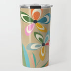Mid-Century Abstract Flowers 04 Travel Mug Gallery Image 1