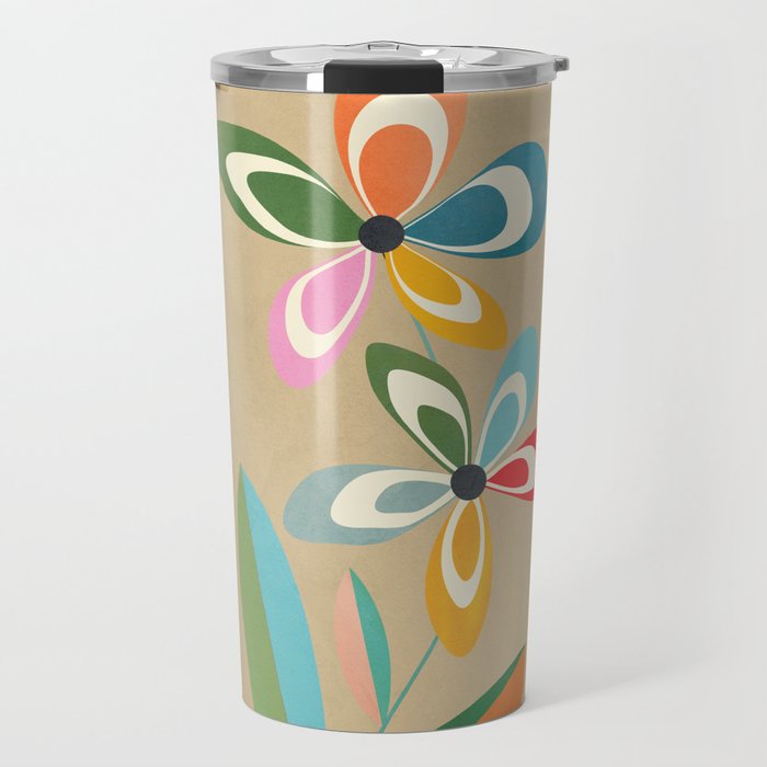 Mid-Century Abstract Flowers 04 Travel Mug Gallery Image 1