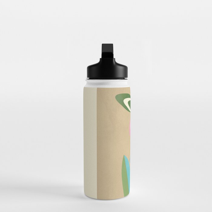 Mid-Century Abstract Flowers 04 Water Bottle Gallery Image 3