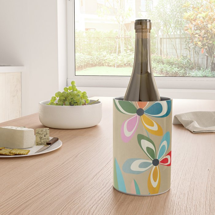 Mid-Century Abstract Flowers 04 Wine Chiller Gallery Image 4
