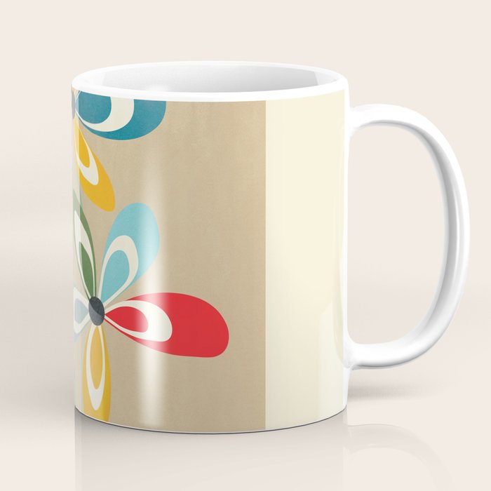 Mid-Century Abstract Flowers 04 Coffee Mug Gallery Image 1
