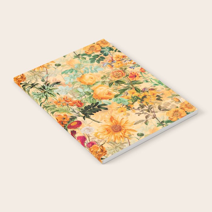 Vintage & Shabby Chic -  Sunny Gold Botanical Flowers Summer Day Notebook Gallery Image 2