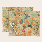 Vintage & Shabby Chic -  Sunny Gold Botanical Flowers Summer Day Placemat Gallery Image 1