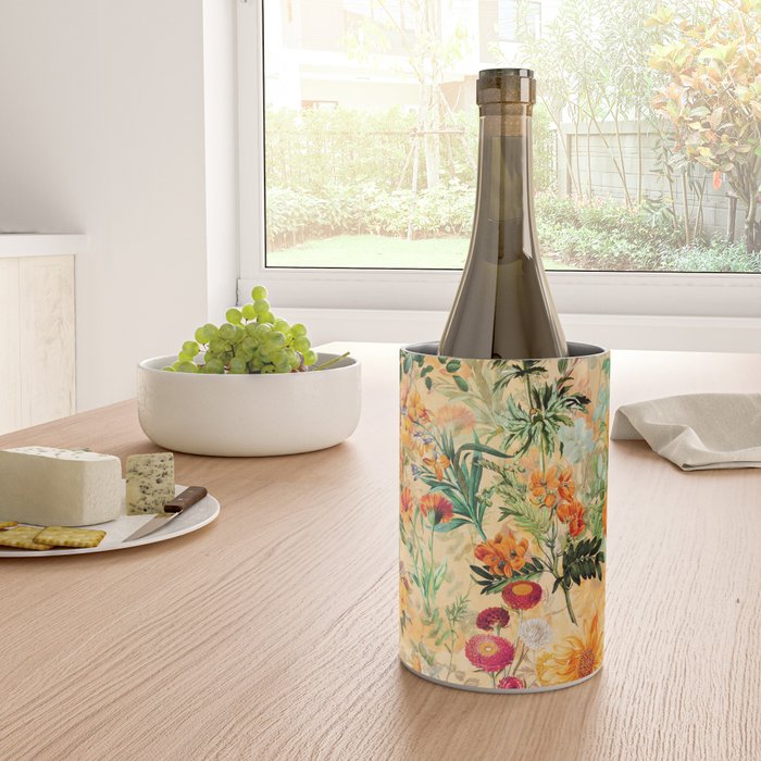 Vintage & Shabby Chic -  Sunny Gold Botanical Flowers Summer Day Wine Chiller Gallery Image 4
