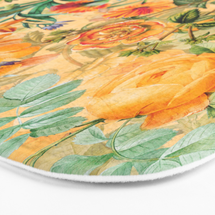 Vintage & Shabby Chic -  Sunny Gold Botanical Flowers Summer Day Bath Mat Gallery Image 3