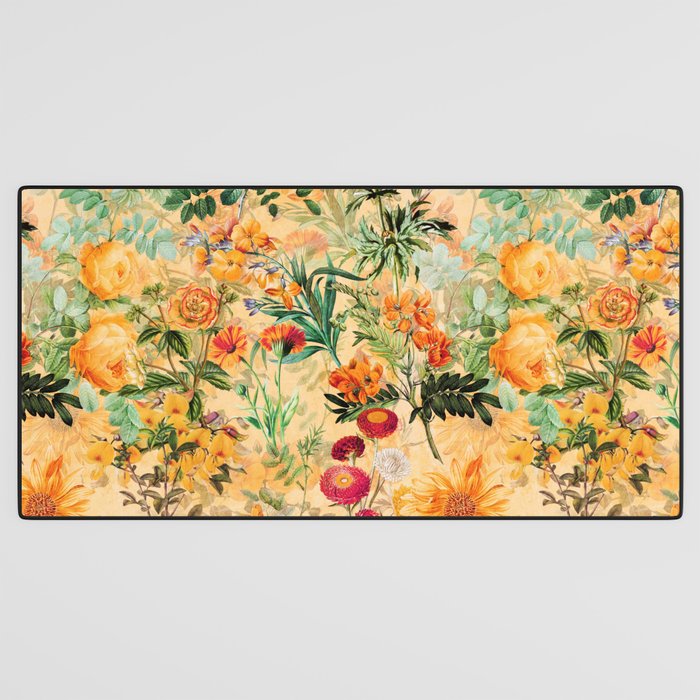 Vintage & Shabby Chic -  Sunny Gold Botanical Flowers Summer Day Desk Mat Gallery Image 3