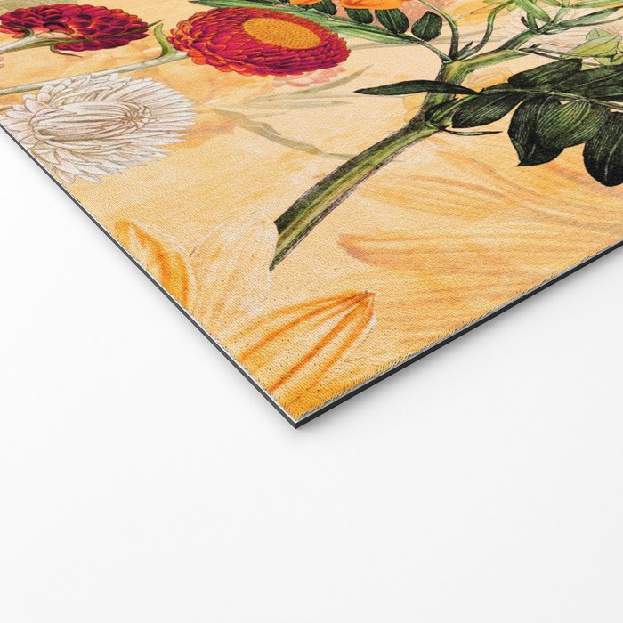 Vintage & Shabby Chic -  Sunny Gold Botanical Flowers Summer Day Welcome Mat Gallery Image 2