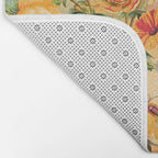 Vintage & Shabby Chic -  Sunny Gold Botanical Flowers Summer Day Bath Mat Gallery Image 2