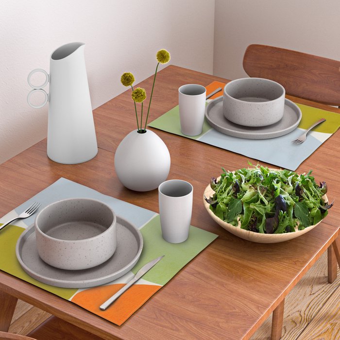 Happy Pebbles â¢ Organic Geometry Bold Pastels Placemat Gallery Image 2