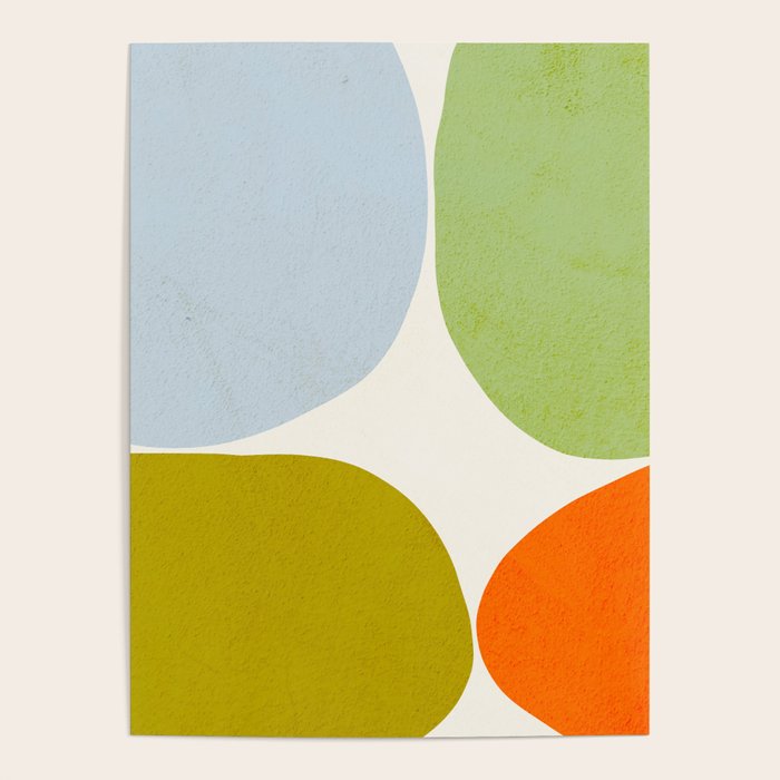 Happy Pebbles â¢ Organic Geometry Bold Pastels Poster Gallery Image 4