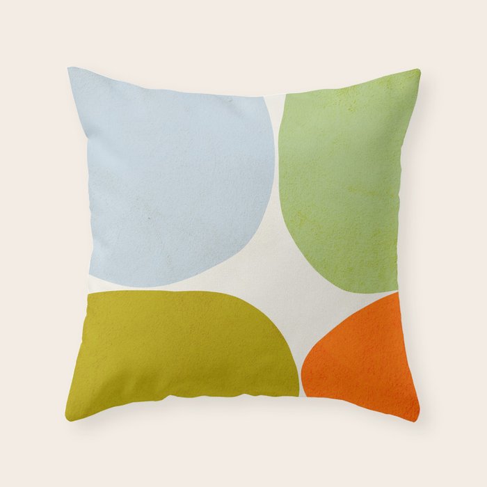 Happy Pebbles â¢ Organic Geometry Bold Pastels Throw Pillow Gallery Image 1