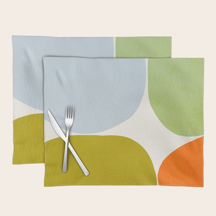 Happy Pebbles â¢ Organic Geometry Bold Pastels Placemat Gallery Image 1