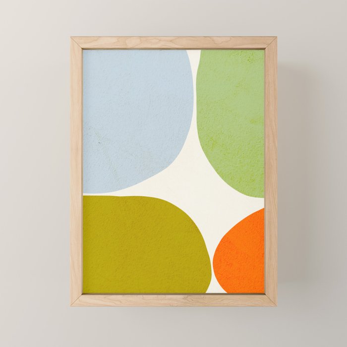 Happy Pebbles â¢ Organic Geometry Bold Pastels Mini Art Print Gallery Image 1