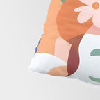 Facing The Flowers, Motivational Positive Mindset Growth Illustration, Human People Face Expression, Hope Optimism Floral Botanical Painting Pillow Sham Gallery Image 4