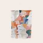 Facing The Flowers, Motivational Positive Mindset Growth Illustration, Human People Face Expression, Hope Optimism Floral Botanical Painting Wall Hanging Gallery Image 1