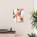 Facing The Flowers, Motivational Positive Mindset Growth Illustration, Human People Face Expression, Hope Optimism Floral Botanical Painting Poster Gallery Image 2