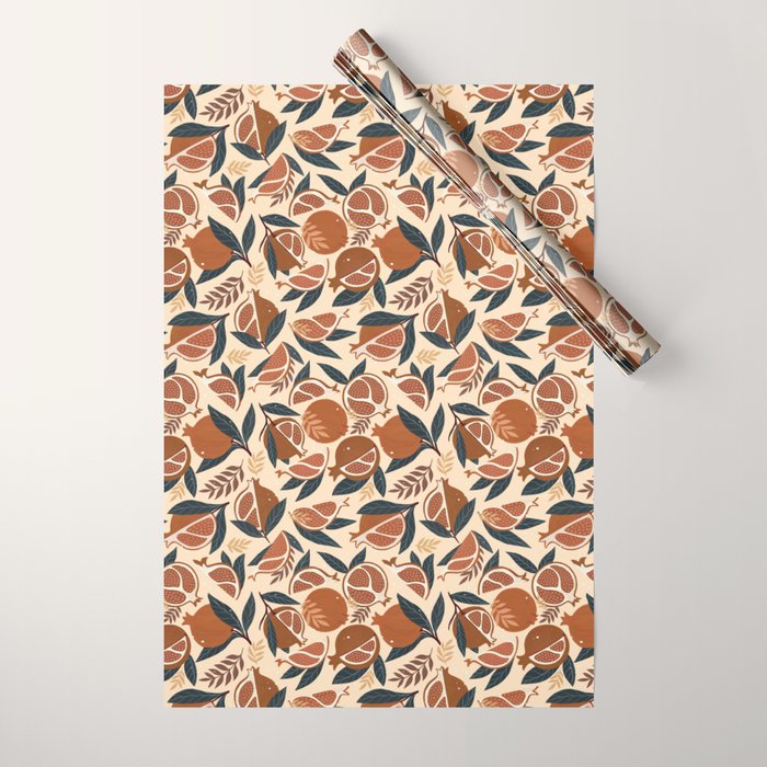 Pomegranate - Terracotta Wrapping Paper Gallery Image 1