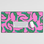 Crocodiles (Pink and Green) Desk Mat Gallery Image 1