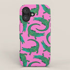 Crocodiles (Pink and Green) iPhone Case Gallery Image 1