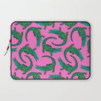 Crocodiles (Pink and Green) Laptop Sleeve Gallery Image 1