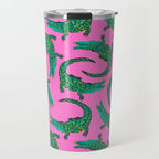 Crocodiles (Pink and Green) Travel Mug Gallery Image 1