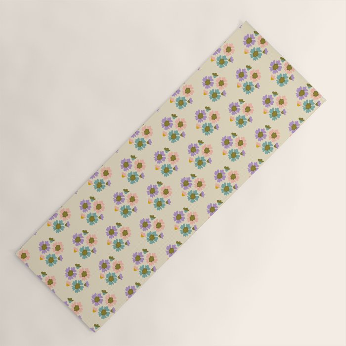 Blooming Flower - Cream  Yoga Mat Gallery Image 1
