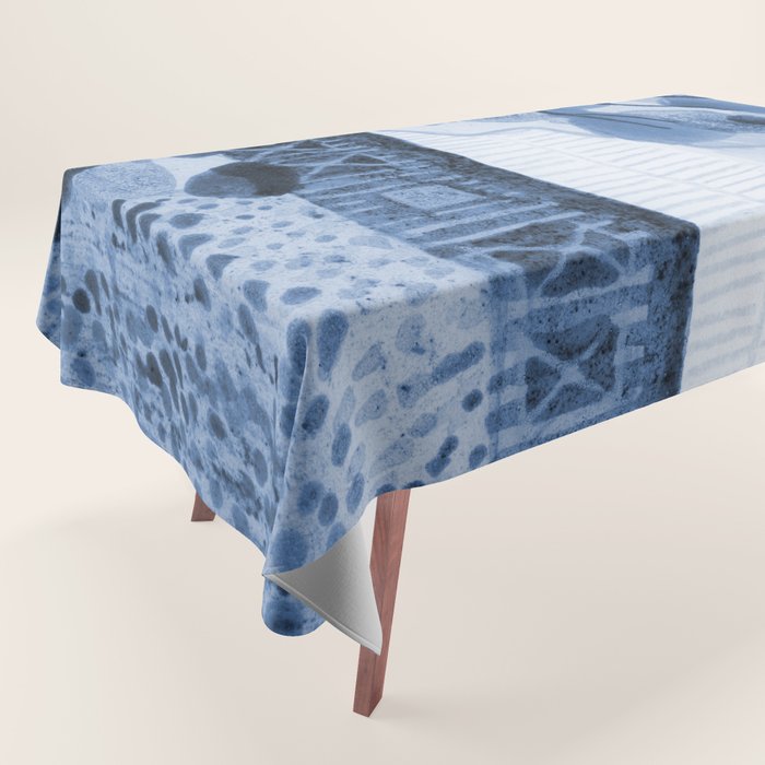Rustic Country Barn Painting in Navy Blue Tablecloth Gallery Image 1