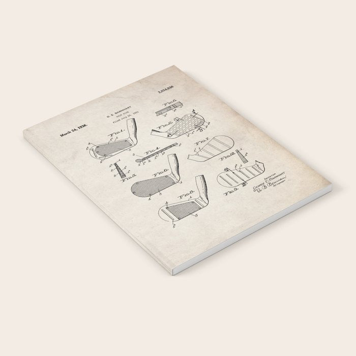 Golf Clubs Patent - Golfing Art - Antique Notebook Gallery Image 2