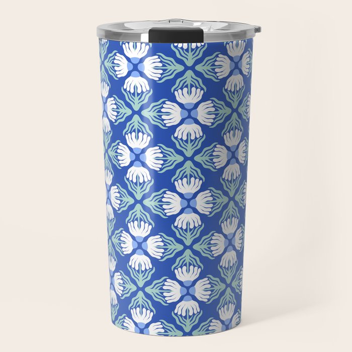 Funky Wavy Daisy Pattern Travel Mug Gallery Image 1