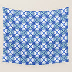 Funky Wavy Daisy Pattern Wall Tapestry Gallery Image 4